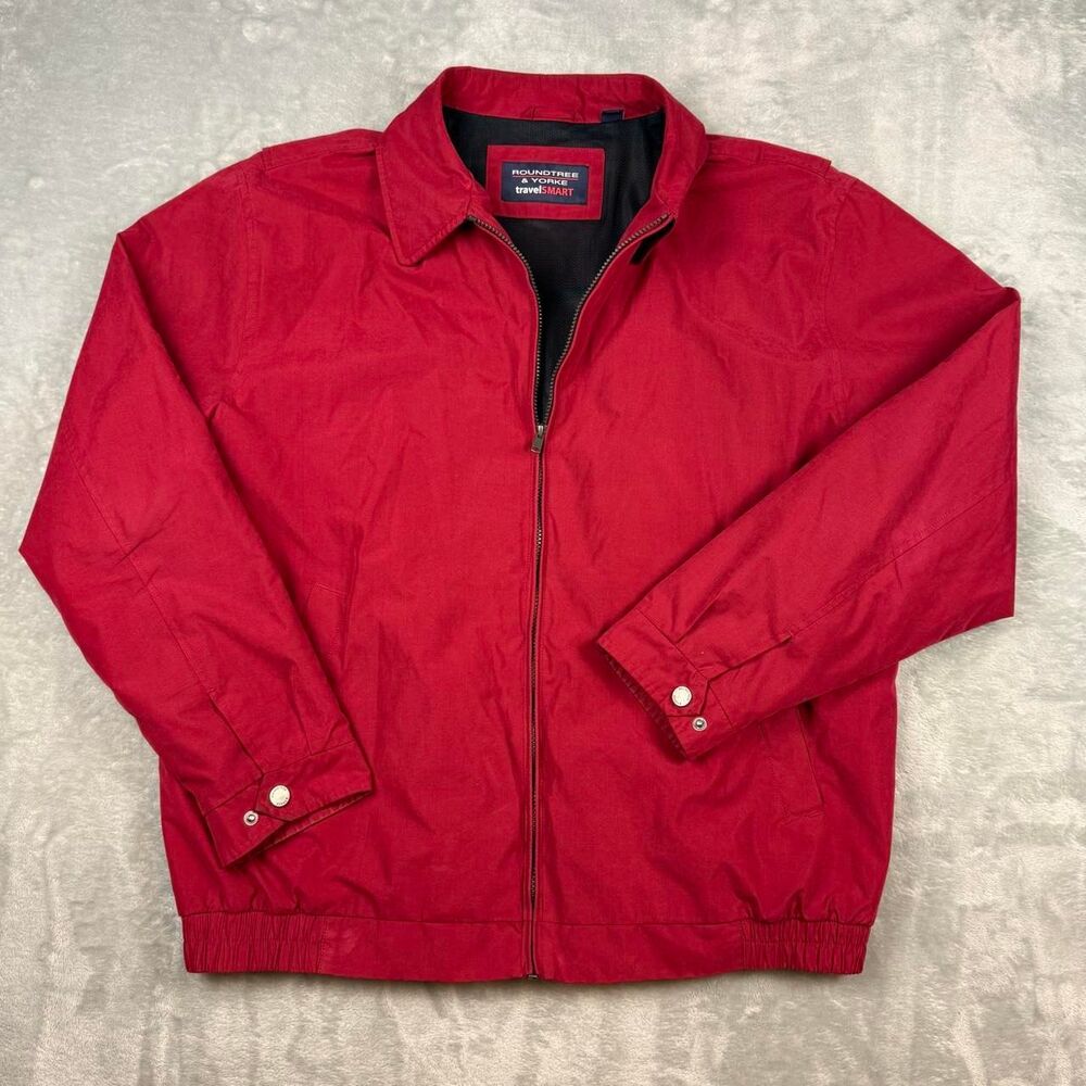 Roundtree-yorke Men's Red and Burgundy Jacket